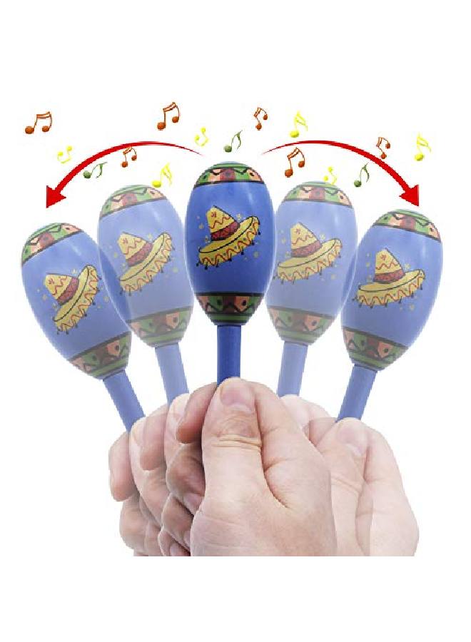JOYIN 24 Mini Wooden Fiesta Maracas 6 Designs Noisemaker For Mexican Fiesta Cinco De Mayo Party Favors Musical Fun Birthday Parties Luau Party Carnivals Taco Tuesday Event - Image 4