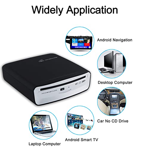 OAUW USB External Car Universal CD Player USB Connection Portable CD Player for Car Android Navigation/TV/MacBook pro/Laptops Desktops with Plug and Play - Image 3
