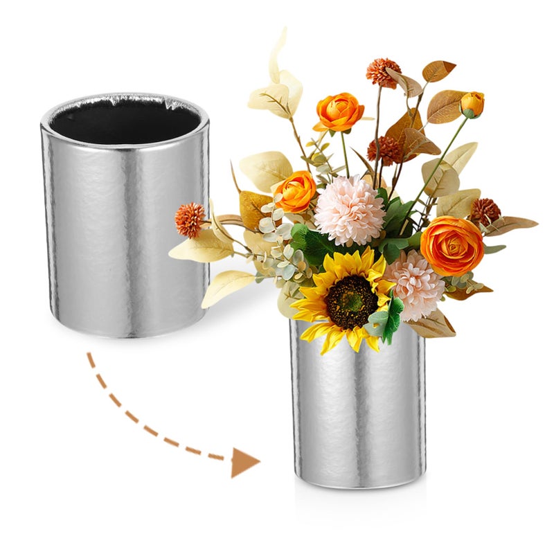 Silver Mini Hug Bucket Flower Boxes For Bouquet Arrangements Floral Gift Packaging For Weddings Birthdays - Image 4