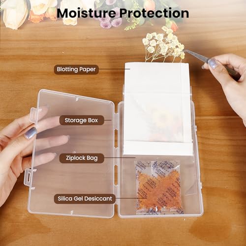 Aboofx 4PCS Dried Flower Storage Set with Blotting Paper, Ziplock Bag and Desiccant, Flower Preservation Kit - Good Seal, High Capacity to Keep Flowers Color and Dry (6.3 x 4.3 inch) - Image 5