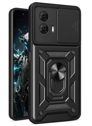 Motorola G35 5G Case Cover, Slide Camera Lens Cover + 360°Rotating Kickstand Ring + Support Magnetic Car Mount Shockproof Mobile Phone Case For Motorola G35 5G, Black - pzsku/ZA9348AE153DB110AFDF4Z/45/1750127770/0f6173af-a9f1-4c52-ae11-6c5b7a682a06