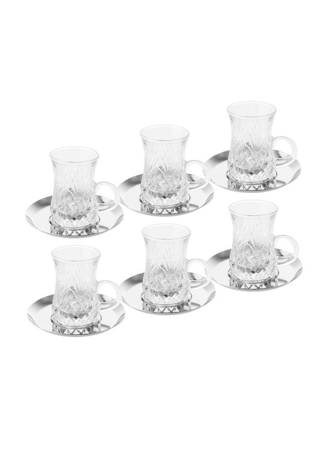 byblos Tea cup set, 12 pieces, 6 saucers + 6 cups - Image 2