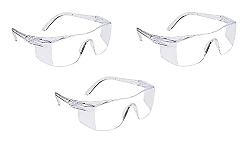 Ekon Clear Safety Glasses Eye Protection Goggles Personal Anti-fog Equipment Transparent Medical Protective Glasses Clear Anti- Fog Lens Reusable Laboratory Glass for Men and Women- Pack of 3 - Image 1