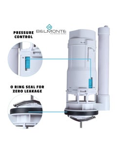 Vardhman Ceramics Vardhman Ceramics Belmonte 825 Inch 21 cm Dual Flush SiphonFlush ValveFlush Tank Fittings for Single PieceOne Piece Western CommodeToiletEWC 8 Inch  - Image 3