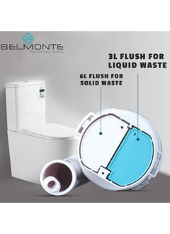 Vardhman Ceramics Vardhman Ceramics Belmonte 825 Inch 21 cm Dual Flush SiphonFlush ValveFlush Tank Fittings for Single PieceOne Piece Western CommodeToiletEWC 8 Inch  - Image 4