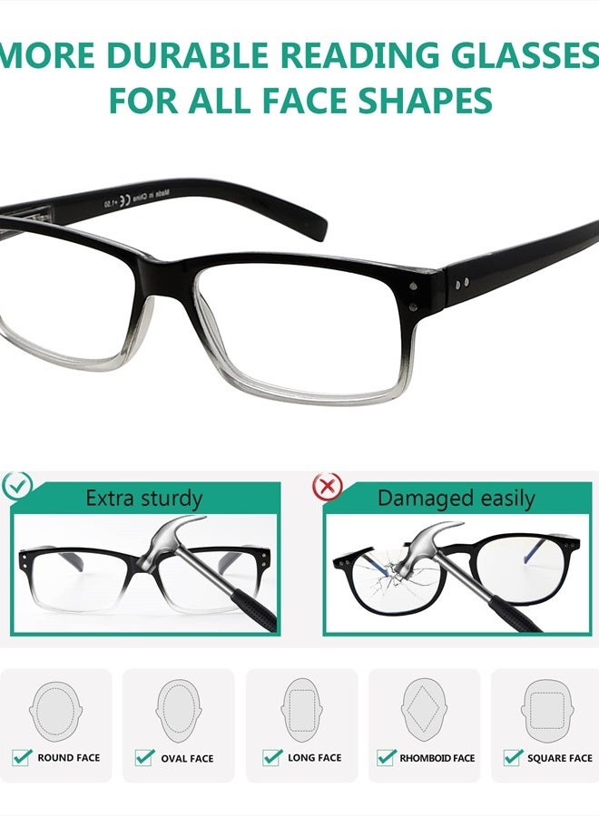 Eyekepper نظارات قراءة عتيقة للرجال بإطار أسود شفاف مع مفصلات زنبركية - Image 4