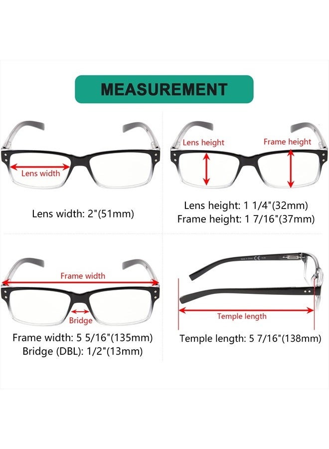 Eyekepper نظارات قراءة عتيقة للرجال بإطار أسود شفاف مع مفصلات زنبركية - Image 3