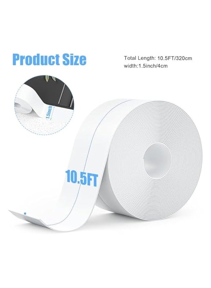 erorex Caulk Strip, 2 Pack 1.5' x 10.5Ft Caulk Strip for Bathtub Self Adhesive Caulk Tape Caulking Sealing Tape for Kitchen Countertop,Sink,Bathroom,Toilet,and Bathtub Floor Wall Edge Protector - Image 3