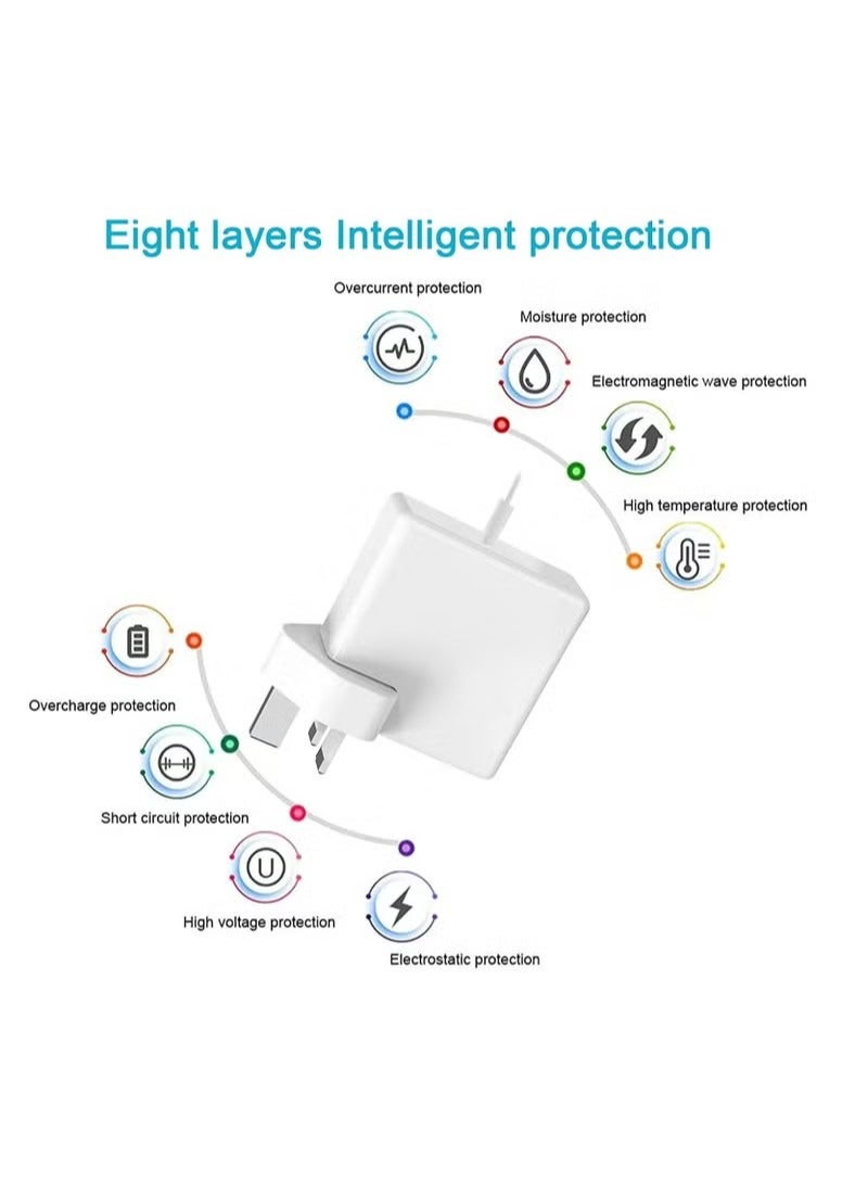 اكسيسن شاحن متوافق مع ماك بوك برو، محول إمداد طاقة بقدرة 60 وات، محول شاحن كمبيوتر محمول ماك برو T-Tip ماك برو موديل A1425 A1502 A1435 A1465 T-Connector MacBook Pro13 بوصة - Image 3