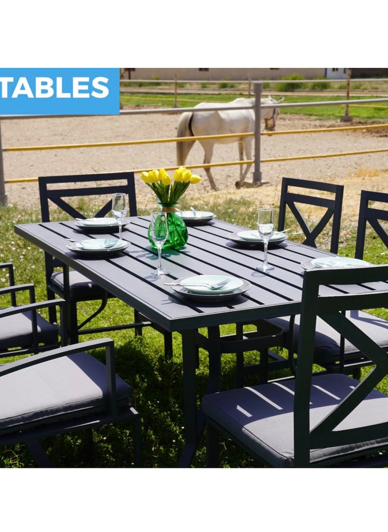 Schondor Furniture Rome | 6 Seater | Dining Table | Outdoor Furniture | Made in Aluminum Cast | Patio | Garden | Restaurants  - Image 4