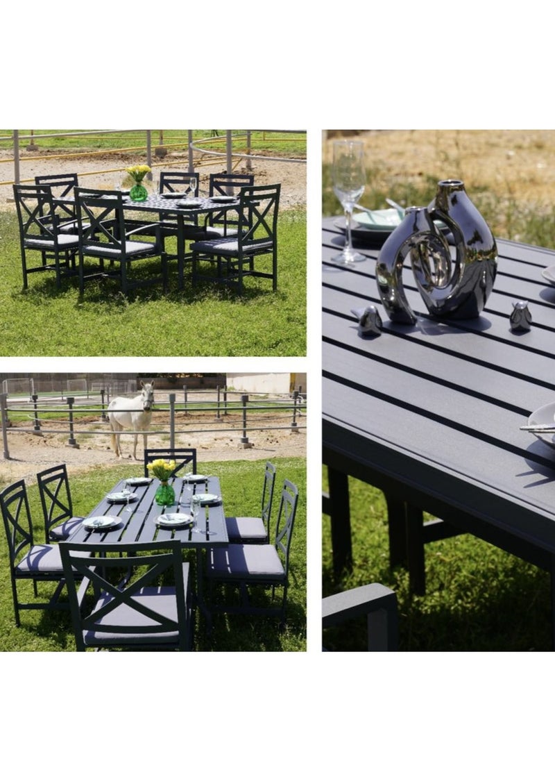 Schondor Furniture Rome | 6 Seater | Dining Table | Outdoor Furniture | Made in Aluminum Cast | Patio | Garden | Restaurants  - Image 3