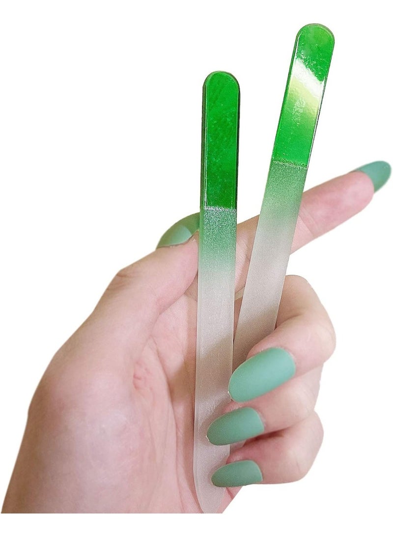 2 PCS Glass Nail File Crystal Nail Files Double Sided nail file Washable Best Glass Nail Files for natural nails Manicure Pedicure Tool and Nail Buffering Files Etched nail files - Image 2