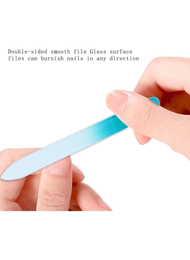 2 PCS Glass Nail File Crystal Nail Files Double Sided nail file Washable Best Glass Nail Files for natural nails Manicure Pedicure Tool and Nail Buffering Files Etched nail files - Image 3