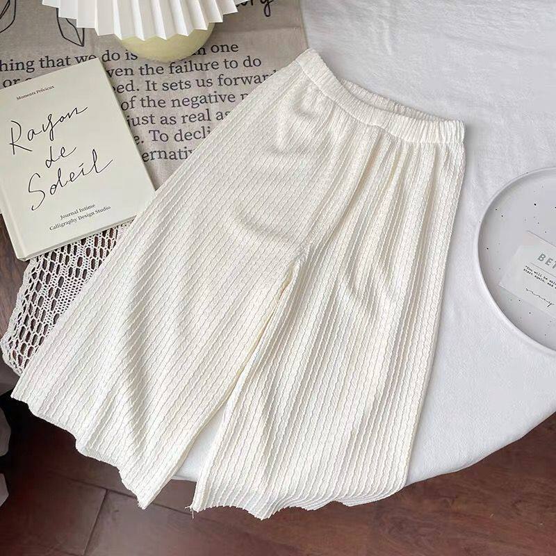 Girls Summer Outfit Set with Lace Top and Wide Leg Pants - Image 3