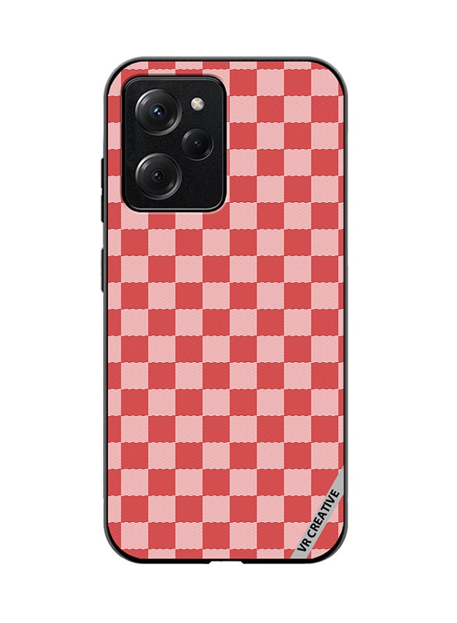 VR CREATIVE Protective Case Cover For Xioami Pcoo X5 Pro Red Checkerboard Abstract Textured Checkers Design Multicolour - Image 1
