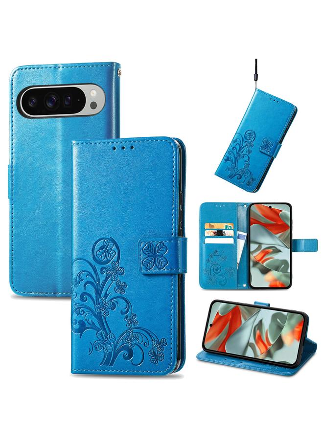 S-TOP Case For Google Pixel 9 Pro XL Four-leaf Clasp Embossed Leather Phone Case - Image 1