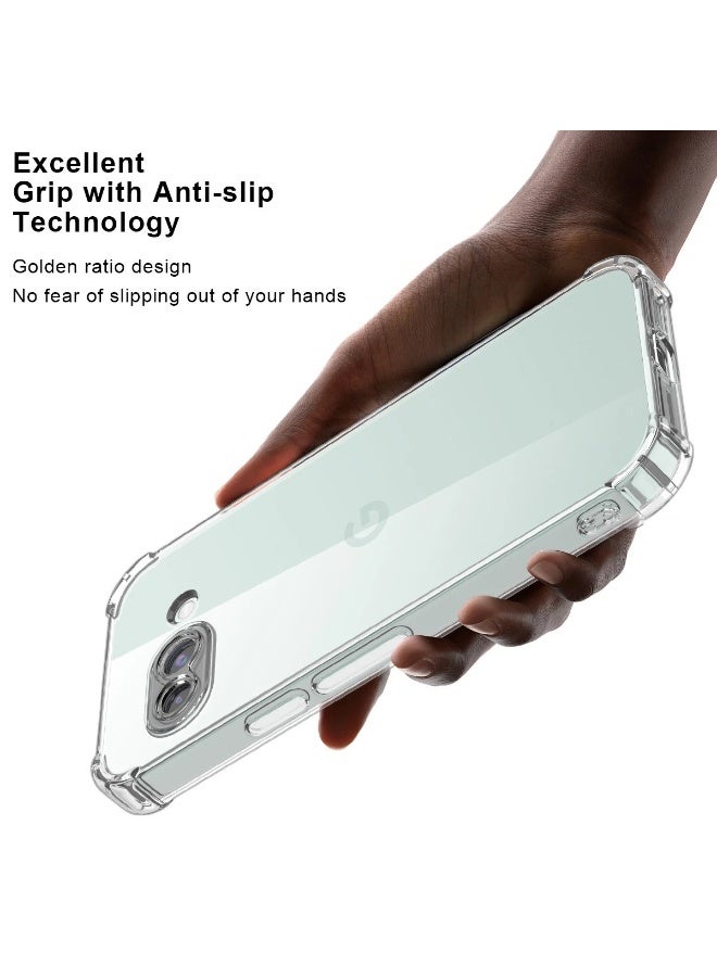 جراب متوافق مع Google Pixel 10A - غطاء شفاف من السيليكون (TPU) مقاوم للصدمات، مزود بحماية للكاميرا وزوايا معززة ضد الصدمات - شفاف - Image 3