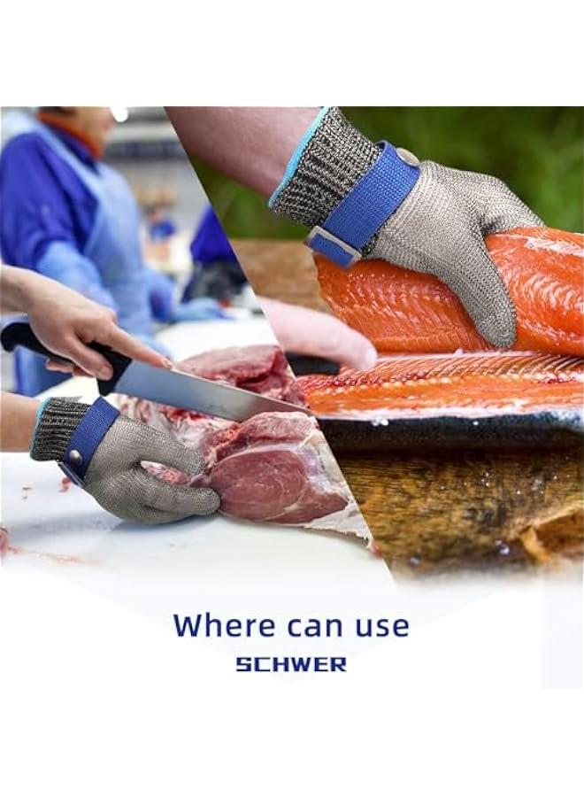 FYLX A9 Cut Resistant Glove Stainless Steel Mesh Metal Glove Food Grade for Kitchen Cooking Butcher Meat Cutting Oyster Shucking Mandoline FishingL 1 ) - Image 5