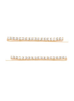 Rosemarie Collections Womens Crystal Rhinestone Sparkle Hair Clip Bobby Pins Small Clear Crystal Gold Tone
