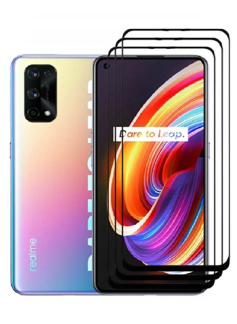 AINA 3 Pieces Tempered Glass Screen Protector 5D Designed For Realme X7 Pro Full Glue Edge to Edge Full Screen Coverage And Bubble Free - Image 1