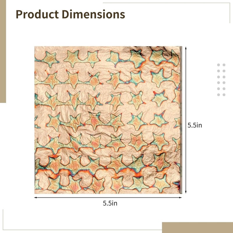 DIY Gold Foil Sheets for Crafting, Metallic Star Pattern Paper for Gilding, Scrapbooking, and Home Décor - Image 4