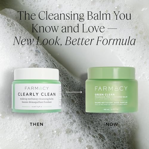 Farmacy Sensitive Skin Makeup Remover Cleansing Balm Green Clean Waterproof Makeup Remover Balm Oil Cleanser for Face Melts Make Up SPF Hydrates Softens Skin FragranceFree 100ml - Image 3
