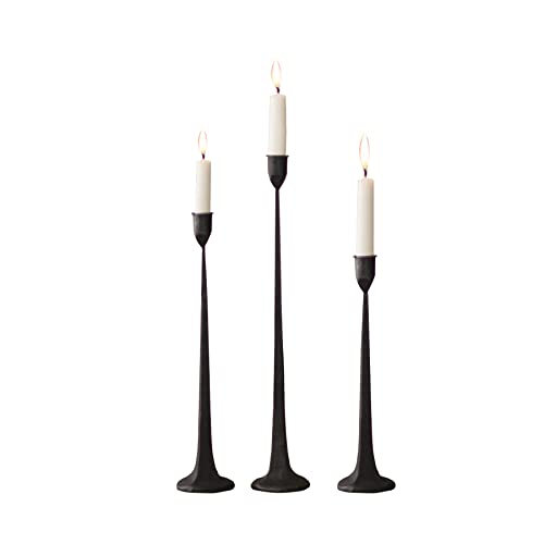 Iron Taper Candle Holder Decorative Candle Stand Candlestick Holder for Wedding Dinning Party Set 3