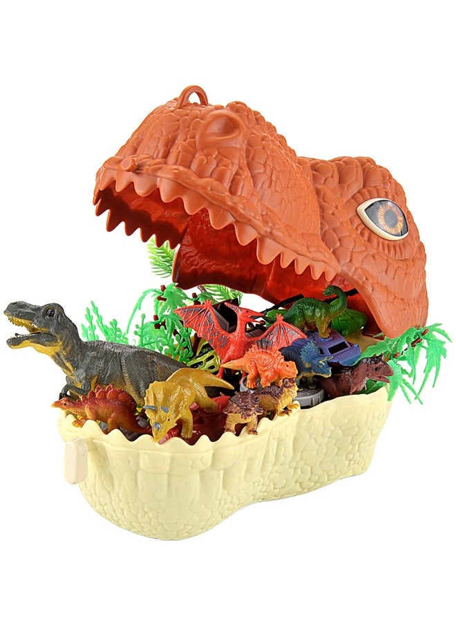 PowerTRC Dinosaur Toys, Military Dinosaurs Toy Figures with Weapons & Fences, 49PCS Dinosaur Toys for Kids 3-5, Army Vehicles Jurassic Dinosaur Park Toddler Dinosaur Figures w/ Storage Head & Play Mat  - Image 2