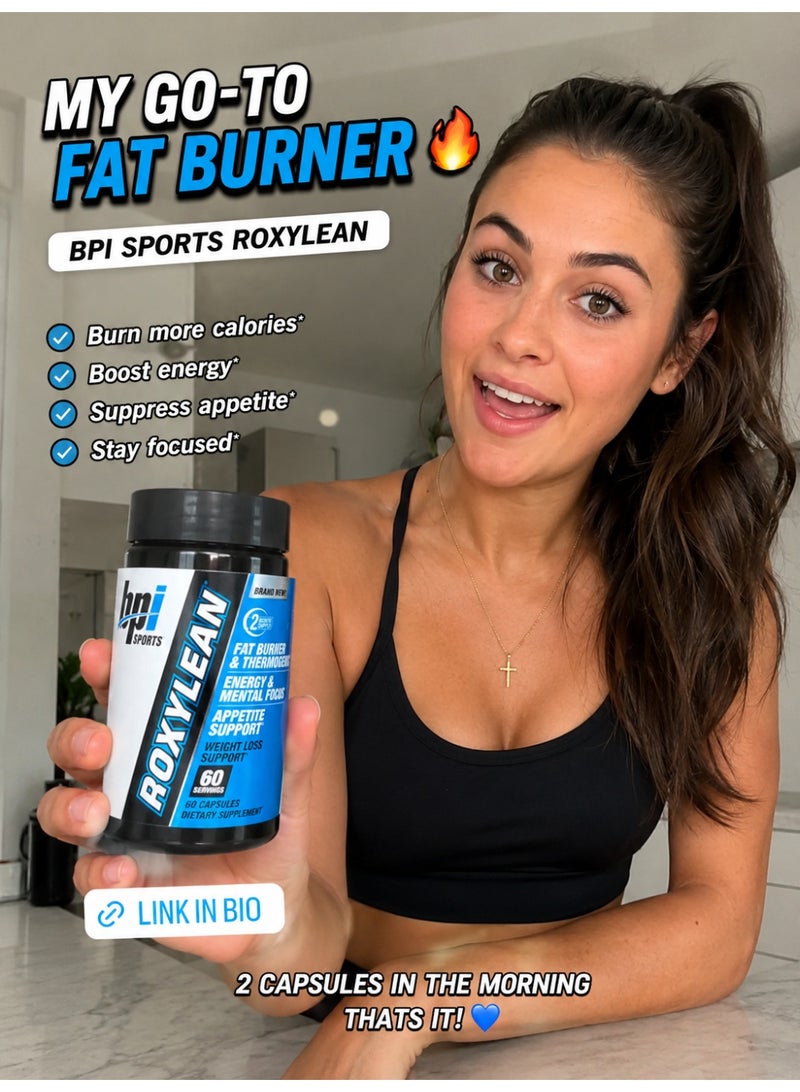 BPI Sports RoxyLean Fat Burner Thermogenic Capsules Energy Mental Focus Appetite Support Weight Management Supplement 60 Capsules 2 Month Supply - Image 4