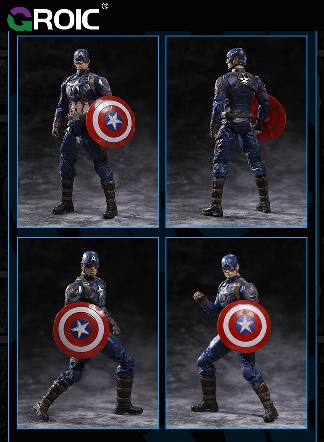 GROIC Marvel Epic Hero Captain America, Marvel Avengers Titan Hero Series Captain America from Marvel, 7-Inch Action Figure with Movable Joint, Collectible Figures Toys, Inspired by The Marvel Universe - Image 3