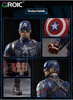 GROIC Marvel Epic Hero Captain America, Marvel Avengers Titan Hero Series Captain America from Marvel, 7-Inch Action Figure with Movable Joint, Collectible Figures Toys, Inspired by The Marvel Universe  - Image 4