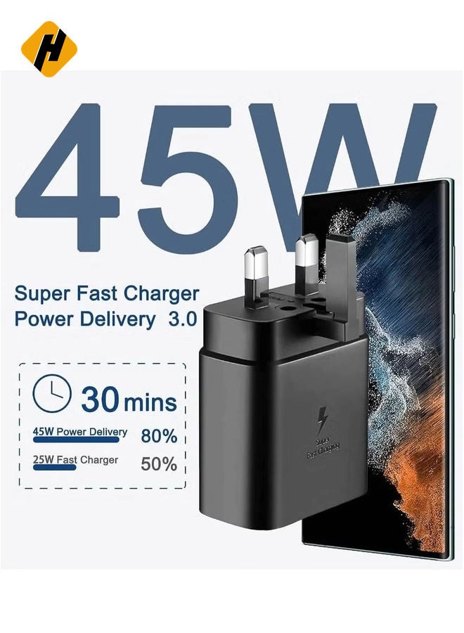 HuHa Samsung 45w Fast Charger Type C Samsung Super Fast Charger 45W with 5FT USB-C Cable, Android Charger for Samsung Galaxy S23 Ultra/S23/S23+/S22/S22 Ultra/S22 - Image 2
