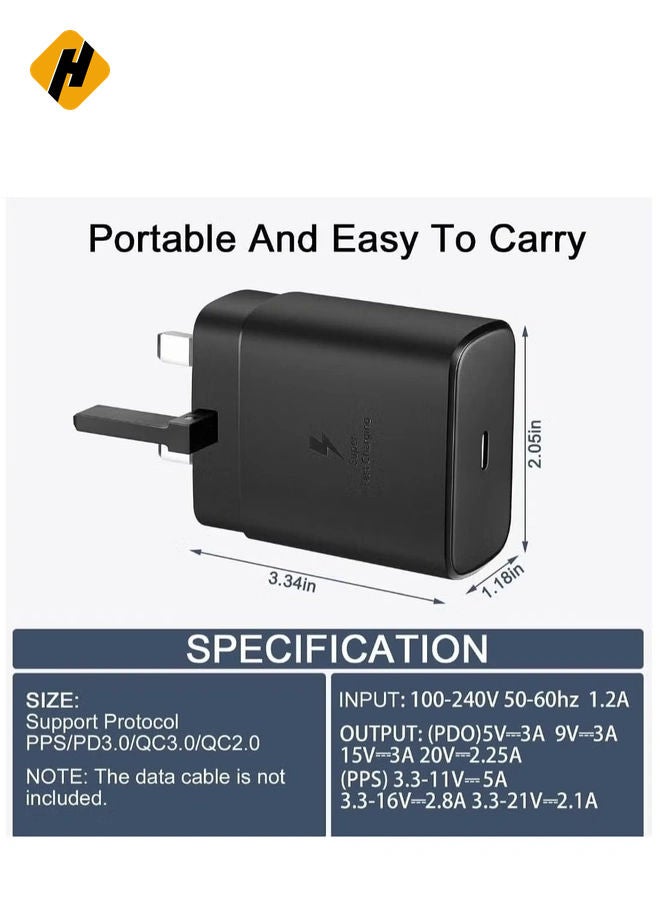 HuHa Samsung 45w Fast Charger Type C Samsung Super Fast Charger 45W with 5FT USB-C Cable, Android Charger for Samsung Galaxy S23 Ultra/S23/S23+/S22/S22 Ultra/S22 - Image 3
