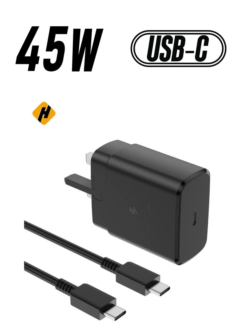 HuHa Samsung 45w Fast Charger Type C Samsung Super Fast Charger 45W with 5FT USB-C Cable, Android Charger for Samsung Galaxy S23 Ultra/S23/S23+/S22/S22 Ultra/S22 - Image 1