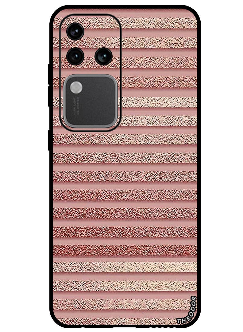 Theodor Protective Case Anti Scratch Shock Proof Bumper Cover For Vivo S18 Pro Pink Glitter Strips - Image 1