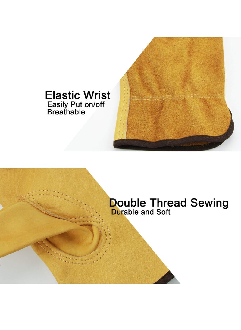 Generic Durable Cowhide Gardening Gloves for Heavy Duty Work, Thorn Resistant, Ideal for Pruning and Bricklaying, Unisex Design, Large Size, 1 Pair  - Image 3