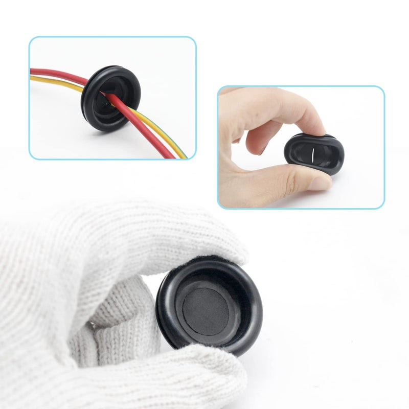 Vrupin 188 Pieces Rubber Grommet Kit â€“ Rubber Plugs for Round Holes, Wiring, Electrical, Plumbing, and More - Image 2