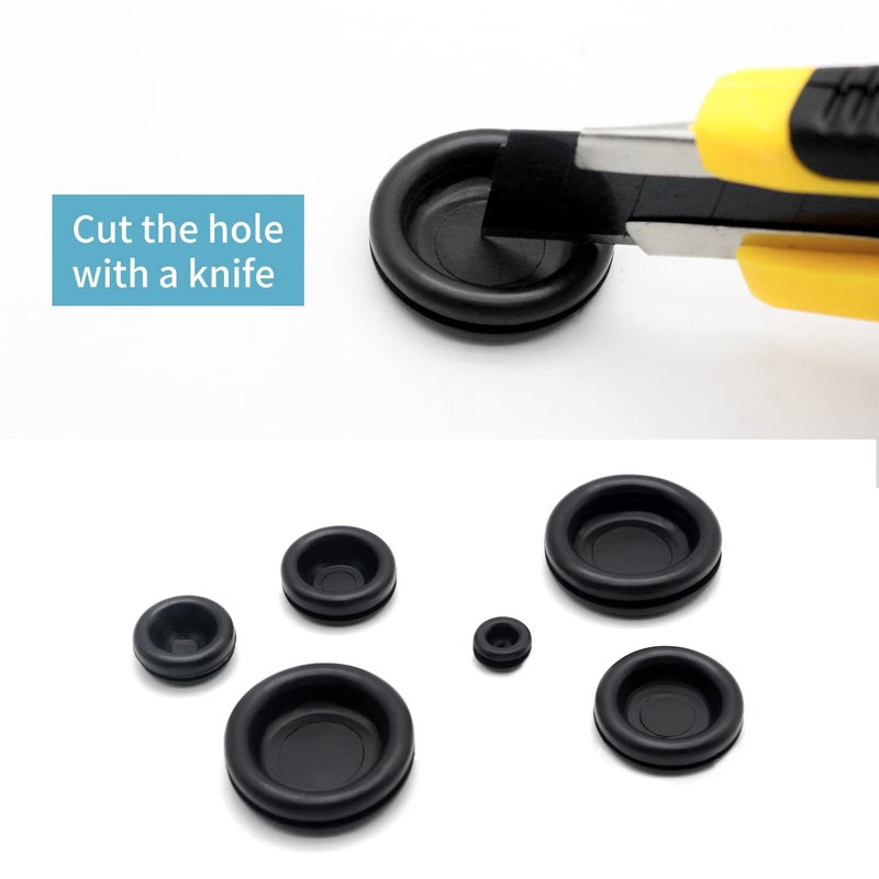 Vrupin 188 Pieces Rubber Grommet Kit â€“ Rubber Plugs for Round Holes, Wiring, Electrical, Plumbing, and More - Image 3