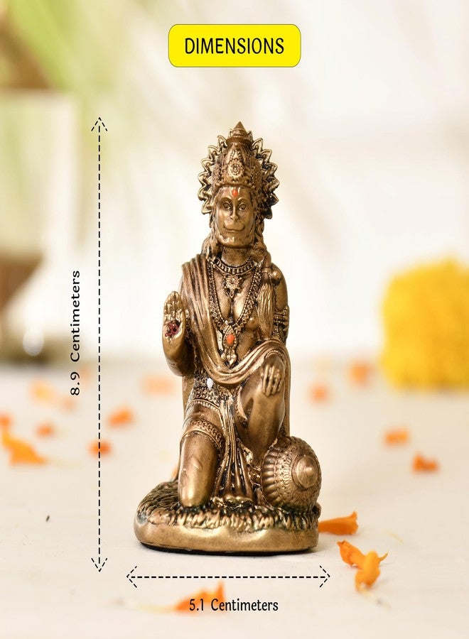 كرافت فاتيكا CraftVatika Hanuman Ji Murti للوحة قيادة السيارة من الراتنج Sankat Mochan Hanuman Idol لديكور المنزل والهدايا، والمكتب، وغرفة بوجا - Image 3