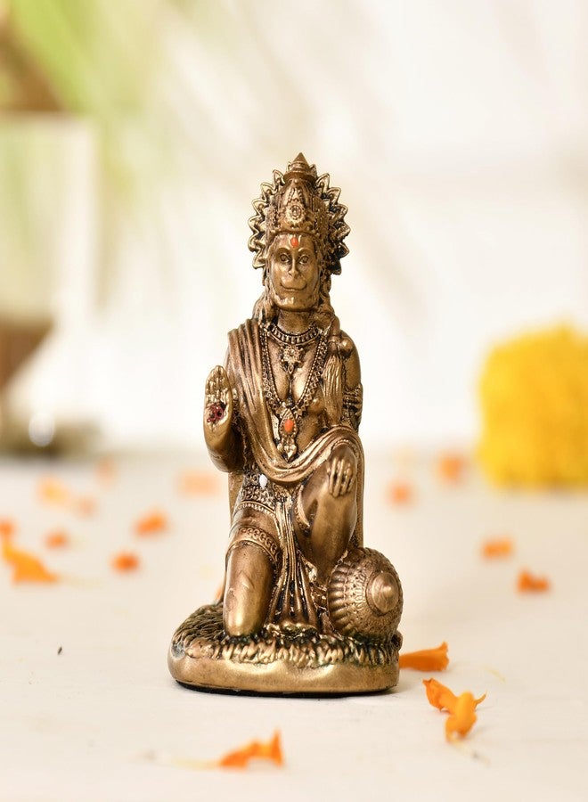 كرافت فاتيكا CraftVatika Hanuman Ji Murti للوحة قيادة السيارة من الراتنج Sankat Mochan Hanuman Idol لديكور المنزل والهدايا، والمكتب، وغرفة بوجا - Image 1