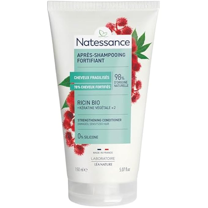 Natessance NATUREL CASTOR OIL AND PLANT-DERIVED KERATIN CONDITIONER, 150 ML - Image 1