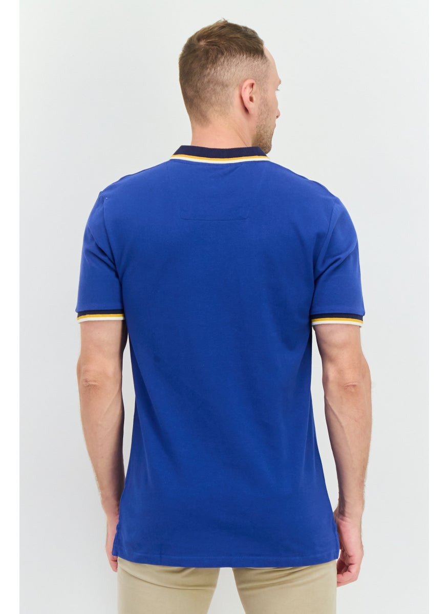 NAUTICA Men Regular Fit Embroidered Logo Short Sleeves Polo Shirts, Blue  - Image 4