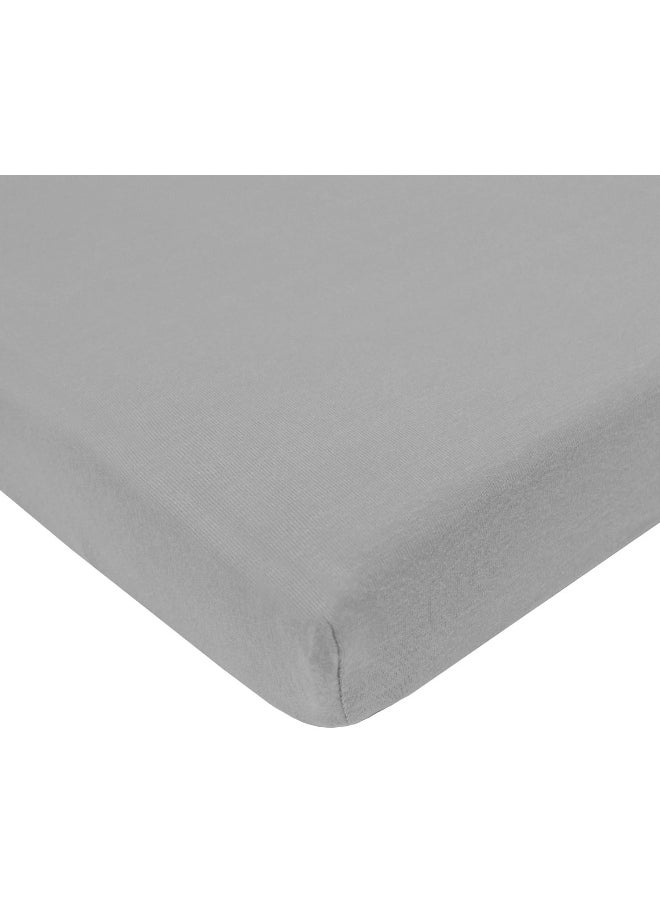 TL Care TL Care 100% Natural Cotton Value Jersey Knit Fitted Pack N Play Playard Sheet, Gray, Soft Breathable, for Boys and Girls  - Image 1