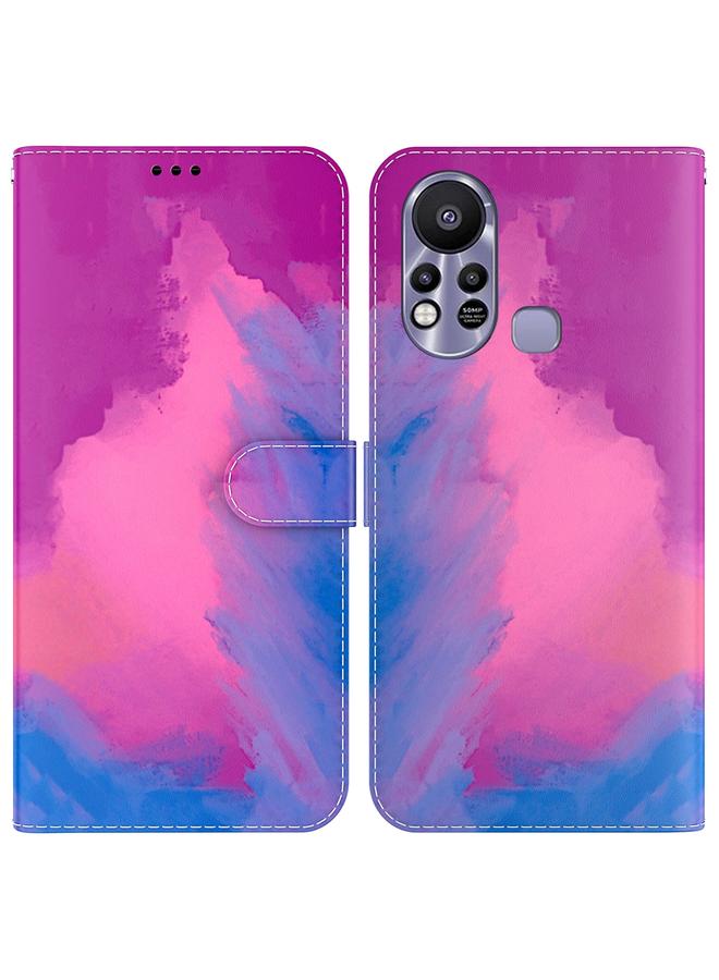 اس-توب جراب لهاتف Infinix Hot 11s X6812، جراب جلدي أفقي بنمط ألوان مائية - Image 1