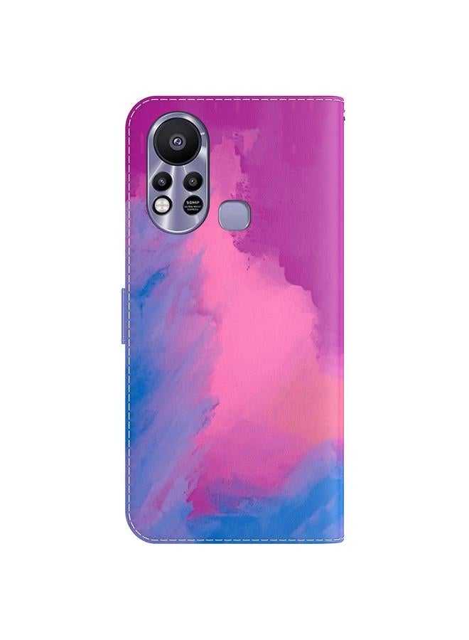 اس-توب جراب لهاتف Infinix Hot 11s X6812، جراب جلدي أفقي بنمط ألوان مائية - Image 3