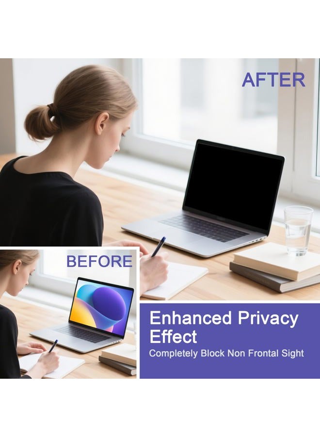 Halloive 360° Privacy Screen Protector for Macbook Air 13.6/13 Inch (2022-2025, M2, M3，M4), Privacy Screen Filter for Macbook Air 13.6 Inch, Anti-Spy/Anti Fingerprint/Anti Blue Light/Anti Glare - Image 3