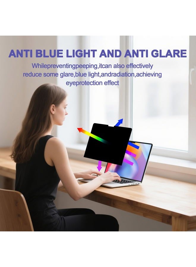 Halloive 360° Privacy Screen Protector for Macbook Air 13.6/13 Inch (2022-2025, M2, M3，M4), Privacy Screen Filter for Macbook Air 13.6 Inch, Anti-Spy/Anti Fingerprint/Anti Blue Light/Anti Glare - Image 5