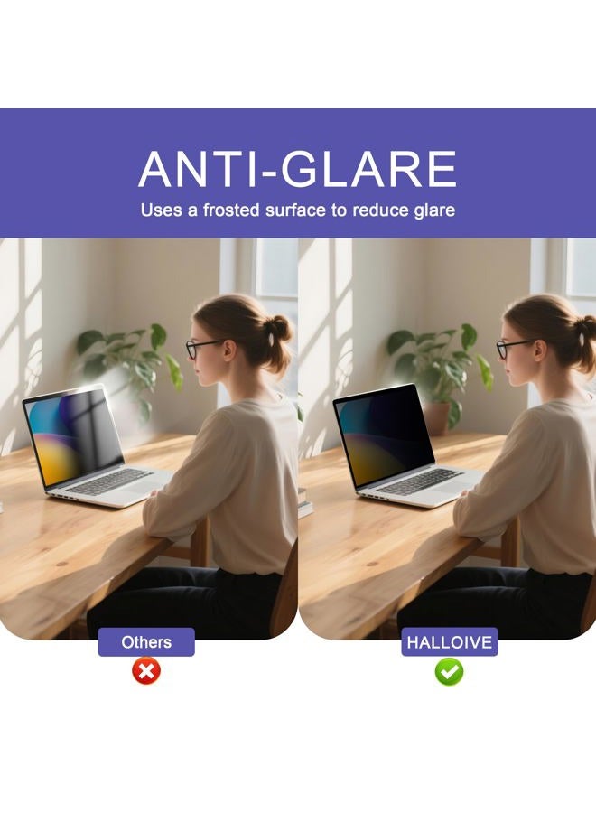 Halloive 360° Privacy Screen Protector for Macbook Air 13.6/13 Inch (2022-2025, M2, M3，M4), Privacy Screen Filter for Macbook Air 13.6 Inch, Anti-Spy/Anti Fingerprint/Anti Blue Light/Anti Glare - Image 4