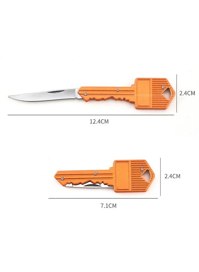 Ant - 2-Piece Mini Key Small Folding Knife, Wild Survival Key Knife Fruit Knife Rose Red/Orange - Image 1