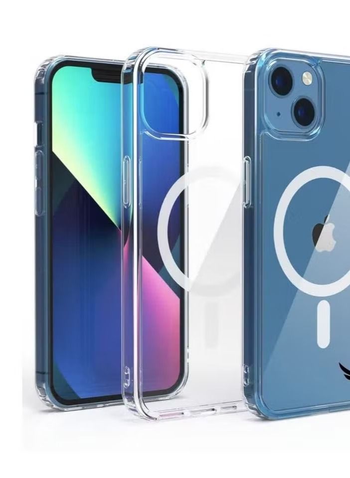 Zaboon iPhone 14 6.1 inch Protected Cover Clear Magnetic Case Compatible with Magsafe Card Wallet and Wireless Chager Screen and Camera Protection Shockproof Magsafe Cover for Apple iPhone 14 2022 - Image 1